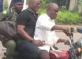 Fayose Rides on Okada to Beat Lagos Traffic