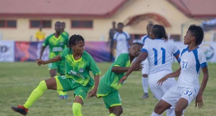 Naija Ratels and Ghana Police Ladies in action at the 2021 Flying Officers Cup in Abuja.