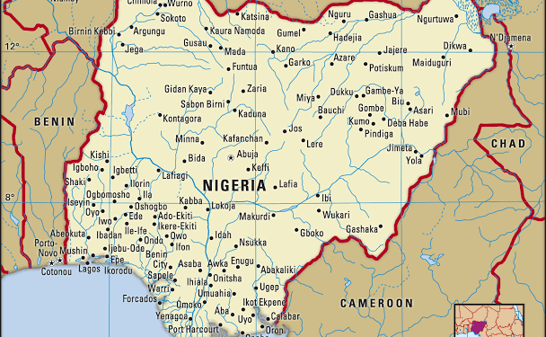 •The map of Nigeria