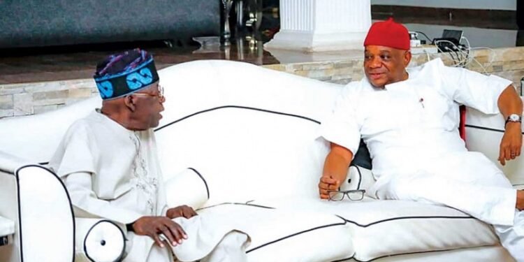 •Asiwaju Bola Ahmed Tinubu and Orji Uzor Kalu