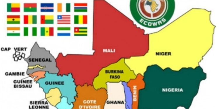 Map of ECOWAS member-states
