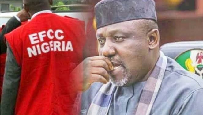 •Senator Rochas Okorocha and EFCC operatives