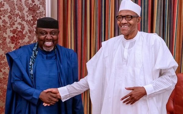 •President Buhari and Senator Rochas Okorocha
