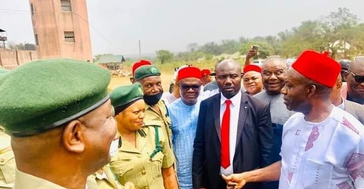 •Gov. Charles Soludo inspecting Correctional Centre in Aguata, Anambra, on Sunday.