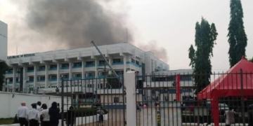 BREAKING: Fire guts CBN building in Benue