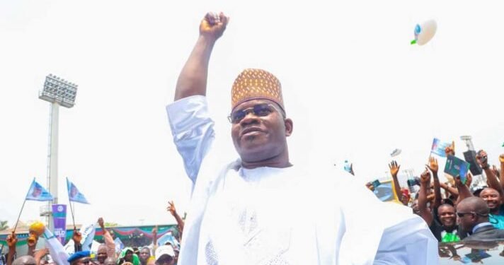 •Gov. Yahaya Bello at the flag off his campaign for APC Presidential ticket for 2023 polls.