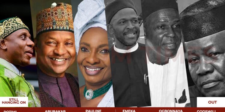 •The outgoing ministers