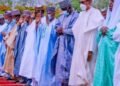 Buhari, Muslim Faithful Perform Eid-el-Fitr Prayer at Mambila Barracks