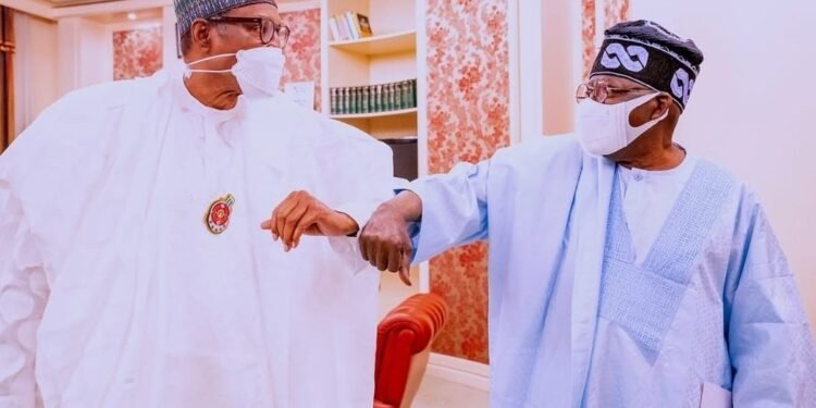 •President Buhari (l) and Bola Tinubu (r)