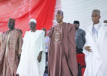 •R - L: Rotimi Amaechi, Babagana Zulum, Ali Ndume and TY Buratai