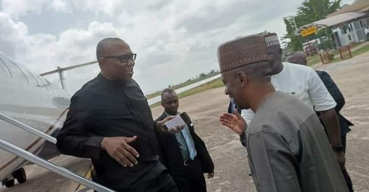 •Peter Obi being received at Jalingo Airport by the state deputy governor