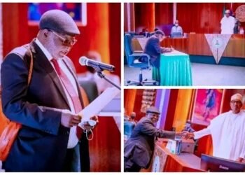 CJN: Buhari Expresses Mixed Feelings as He Swears in Ariwoola