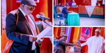 CJN: Buhari Expresses Mixed Feelings as He Swears in Ariwoola