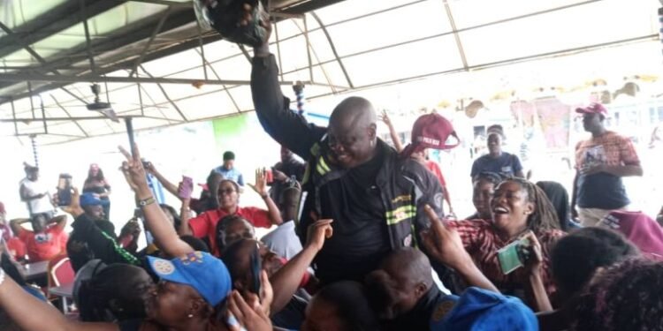 •Jubilant Kunle Adeyanju during a reception in his honour by the Kwara chapter of the Rotary Club.