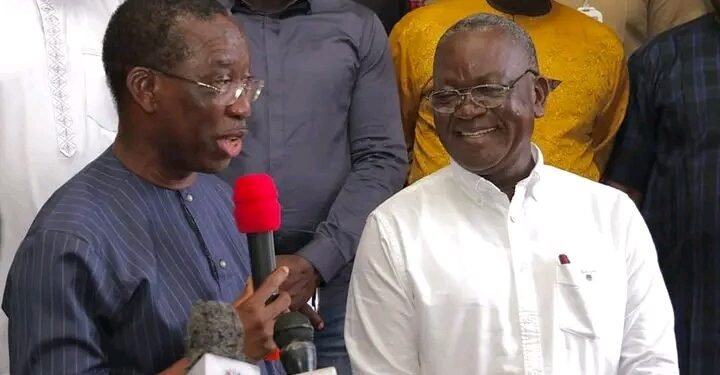 •Dr. Ifeanyi Okowa (l) and Dr. Sam Ortom (r) during a visit to the latter...29 -7 - 2022.

•PHOTO: Benue Govt House