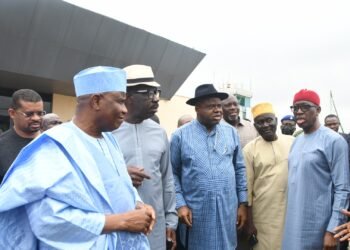 PHOTOS | Okowa Pilots PDP Govs to Osun Mega Rally for Adeleke