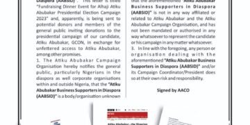 2023: Atiku Campaign Disowns Diaspora Groups Seeking to Raise Funds