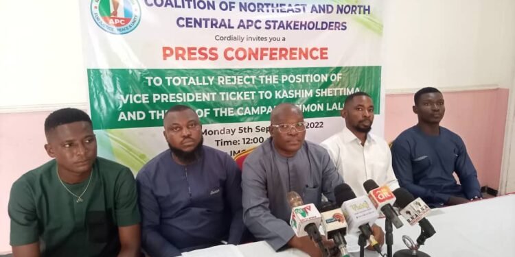 •The North-east, North Central APC youths at a press conference