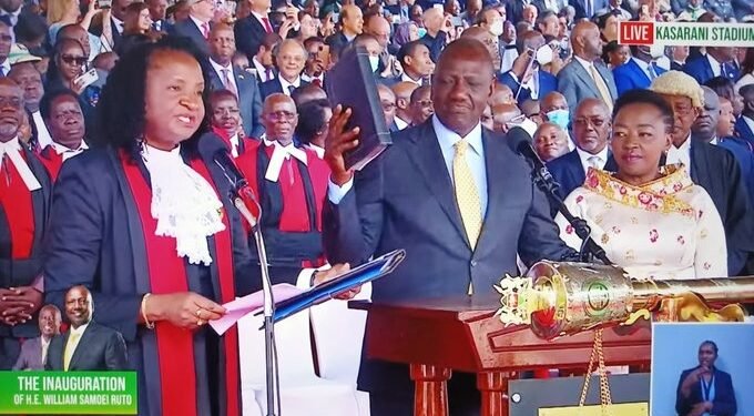 •Dr. Williams Ruto...taking oath of office as Kenya President
