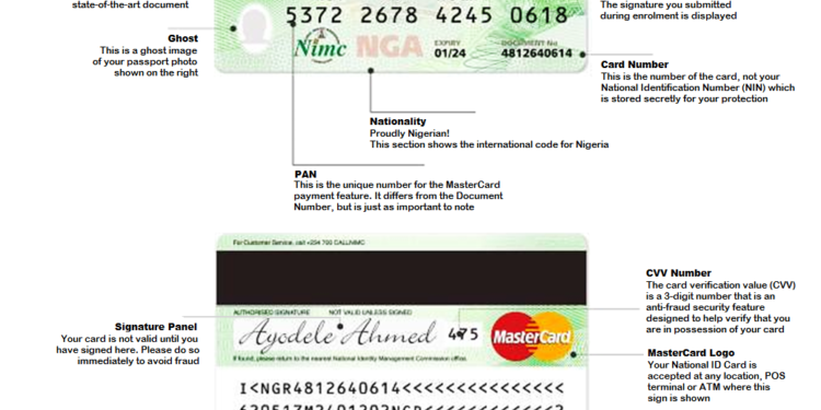 •The national ID card specimen