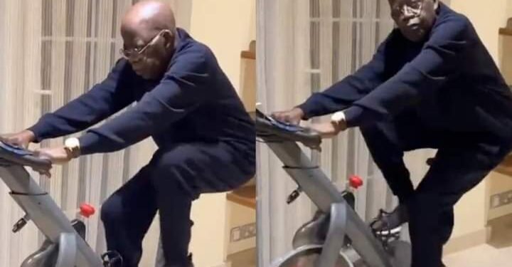 •Tinubu hits the gym, shows fitness
