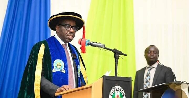 •Governor Obaseki at the Convocation ceremony on Friday.