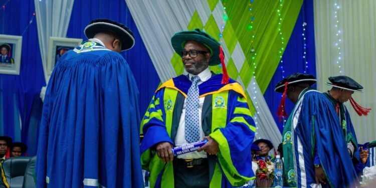 •Chief (Dr) Abu Inu Umoru...at the conferment ceremony for honorary doctorate degree by Edo State University, Iyamho