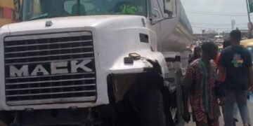 PHOTOS | 2 Dead as Truck Collides with Tricycles in Lagos