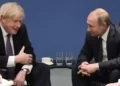 *Vladimir Putin (r) and Boris Johnson (l).