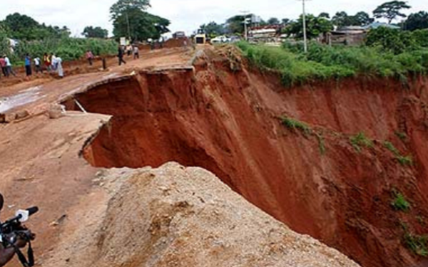 •Gully erosion site...in Benin City, Edo State.