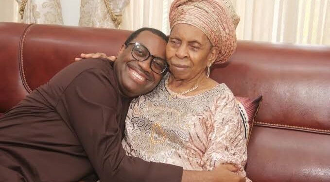 •Mrs Eunice Adesina (r) and son, Akinwunmi