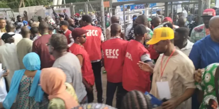 *PHOTO FILE: The EFCC operatives in action