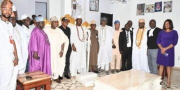 PHOTOS: Peter Obi Meets Gani Adams In Lagos
