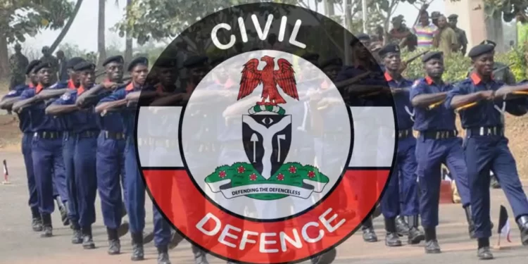 *NSCDC personnel and logo