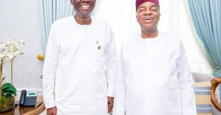 *Governor Babajide Sanwo-Olu (l) and Bishop David Oyedepo (r)