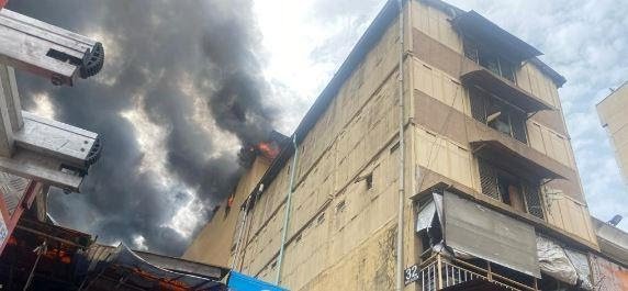 *Balogun market on fire