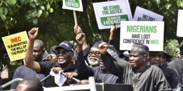 HAPPENING NOW | Atiku Leads PDP Protest at INEC Headquarters over Election Result