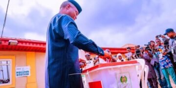 Governorship election: Osinbajo, wife vote at Polling Unit 14 in Ikenne
