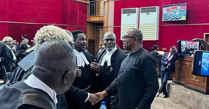 Peter Obi, has arrived at the Presidential Election Petitions Tribunal in Abuja.