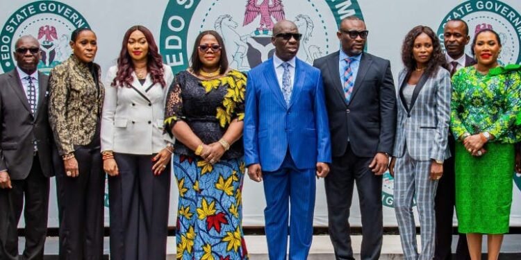 •Godwin Obaseki with the Commissioners