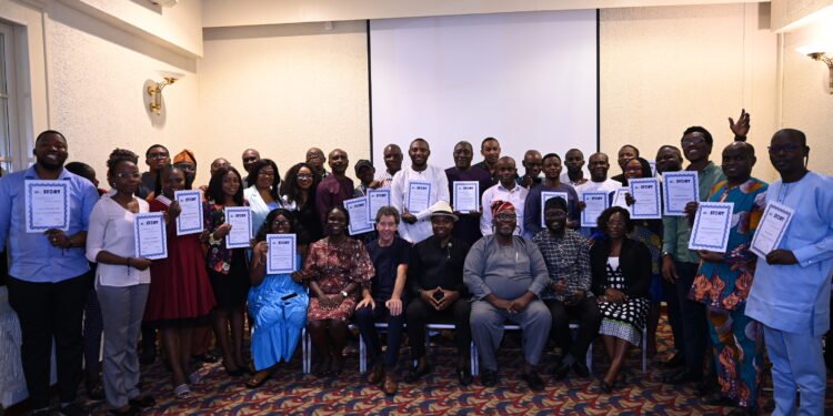 *Participants after the 2023 #NLNGChangeYourStory workshop, sponsored by Nigeria LNG Limited (NLNG) and facilitated by The Journalism Clinic, in Lagos…recently.