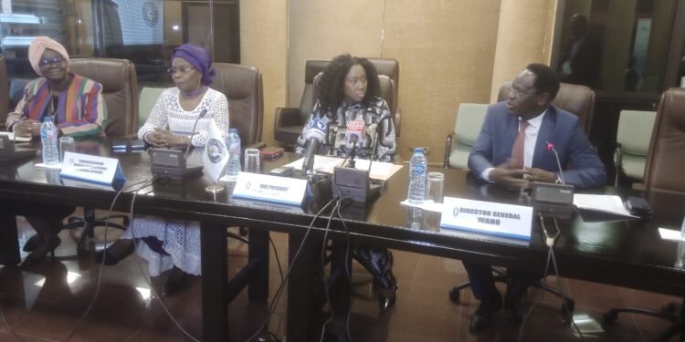 *L-R: Director-General of WAHO, Dr AISSI Melchior Athanase, Vice-President of ECOWAS Commissionb, HE Madam Damtien Tchintchibidja and other stakeholders at the opening of the workshop in Abuja...on Monday