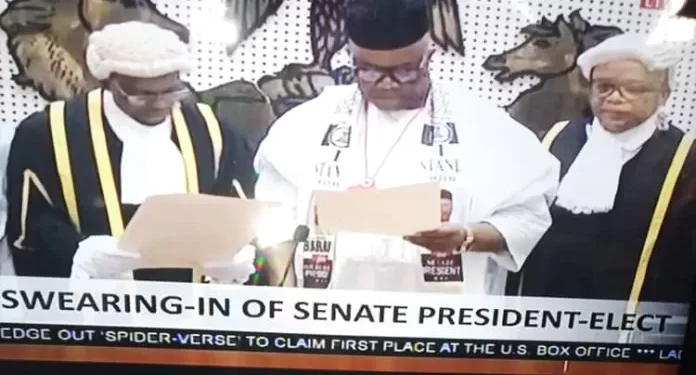 *Senator Godswill Akpabio...beibg sworn in as president of Nigeria's 10th senate on June 13, 2023