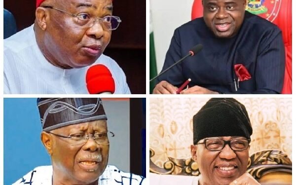 *Clockwise: Gov Hope Uzodimma, Gov Diri, Douye, Senator Gbenga Daniel and Bode George.