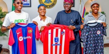 PHOTOS | Sanwo-Olu Meets Super Falcons’ Asisat Oshoala, Rasheedat Ajibade, Monday Gift | METROWATCH