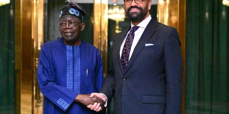 *President Bola Ahmed Tinubu in audience with Rt Hon. James Cleverly MP, Secretary of State for Foreign, Commonwealth and Development Affairs, at the Presidential Villa, Abuja...on Wednesday