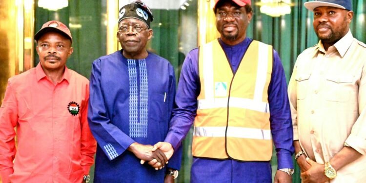 *President Bola Tinubu Wednesday met with Labour leaders at the State House, Abuja.