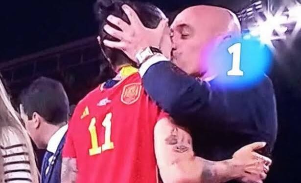 •Luis Rubiales plants kiss on Jenni Hermoso's lips after Spain's victory at the Women's World Cup