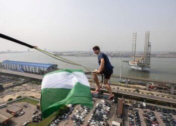 PHOTOS | Sanwo-Olu Shares ‘Perfect Lagos Selfies’ Captured by Slack-liner Jaan Roose | METROWATCH