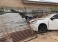 PHOTOS | Four Hospitalised as Car Crashes into Lagos Building | METROWATCH